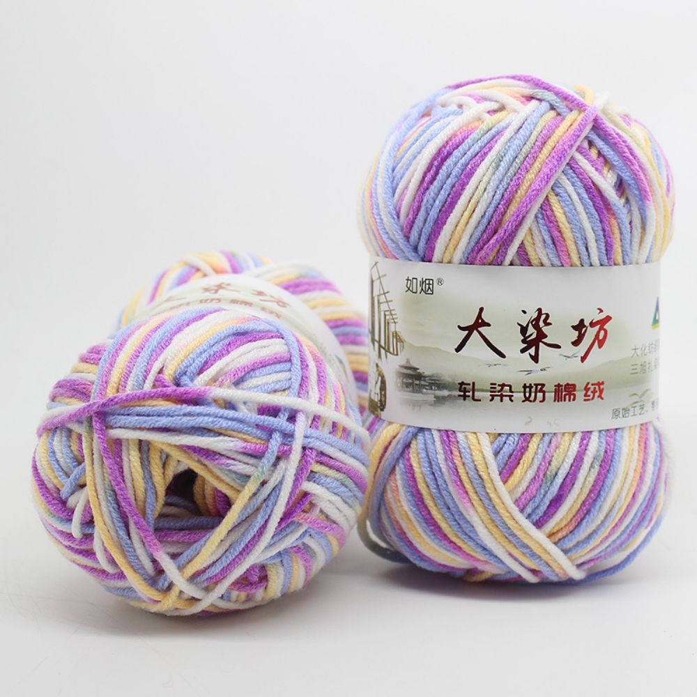 5ply Yarn(Mix) Crochet Knitting Yarn 5 Ply Milk Cotton Benang Kait/Yarn- Benang Kait Milk cotton Yarn 5ply- warna campur