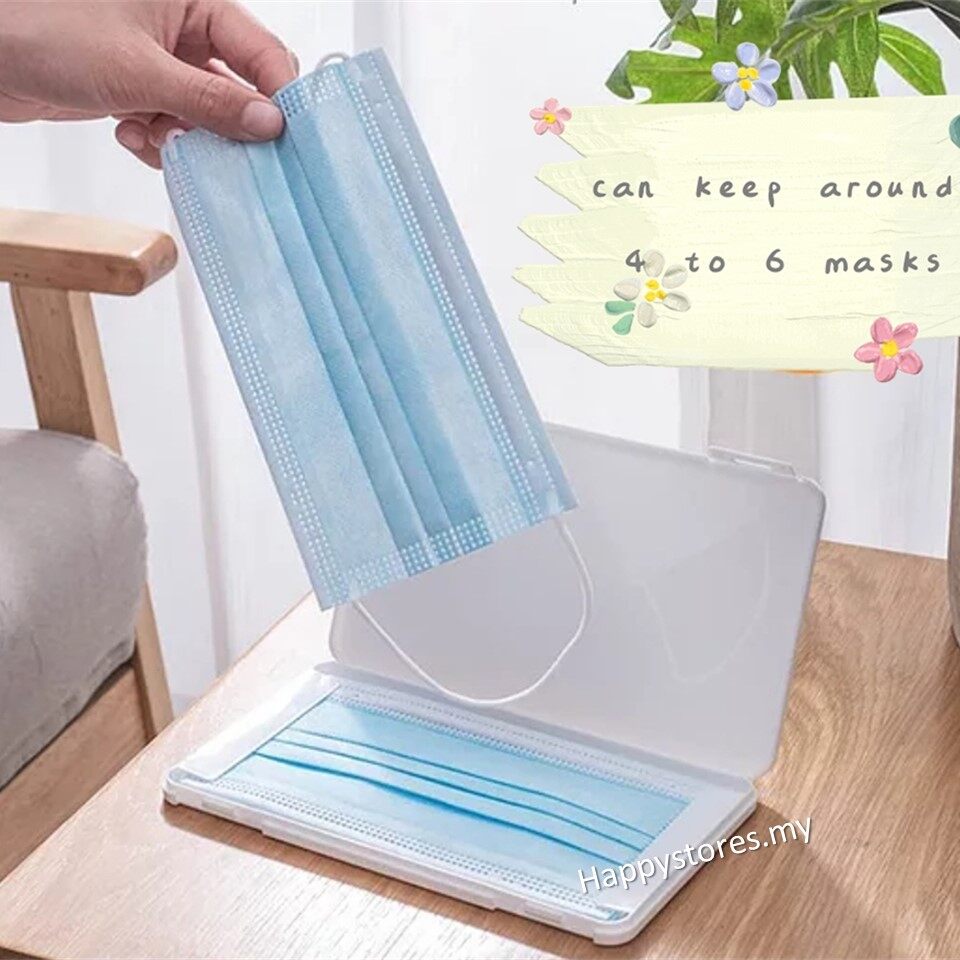White Mask Storage Box Mask Keeper Foldable Mask Storage Face Masks Organizer Container Case