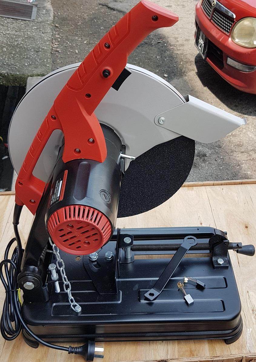 14" inch cut off saw cutting cutter miter disc blade lock chop use