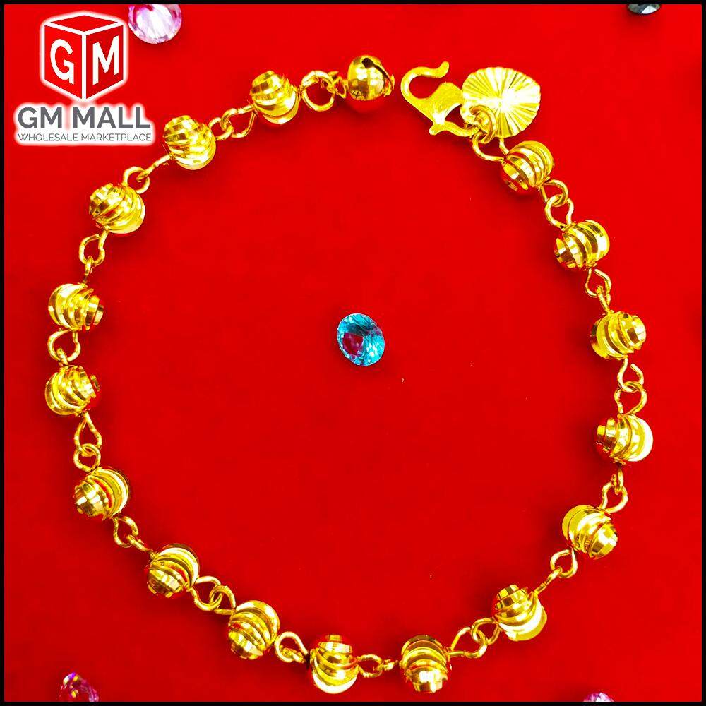 Emas Korea Jewellery - Rantai Tangan Bulat Bulan 8mm Gold Plated (Bracelet EK-2012-6)
