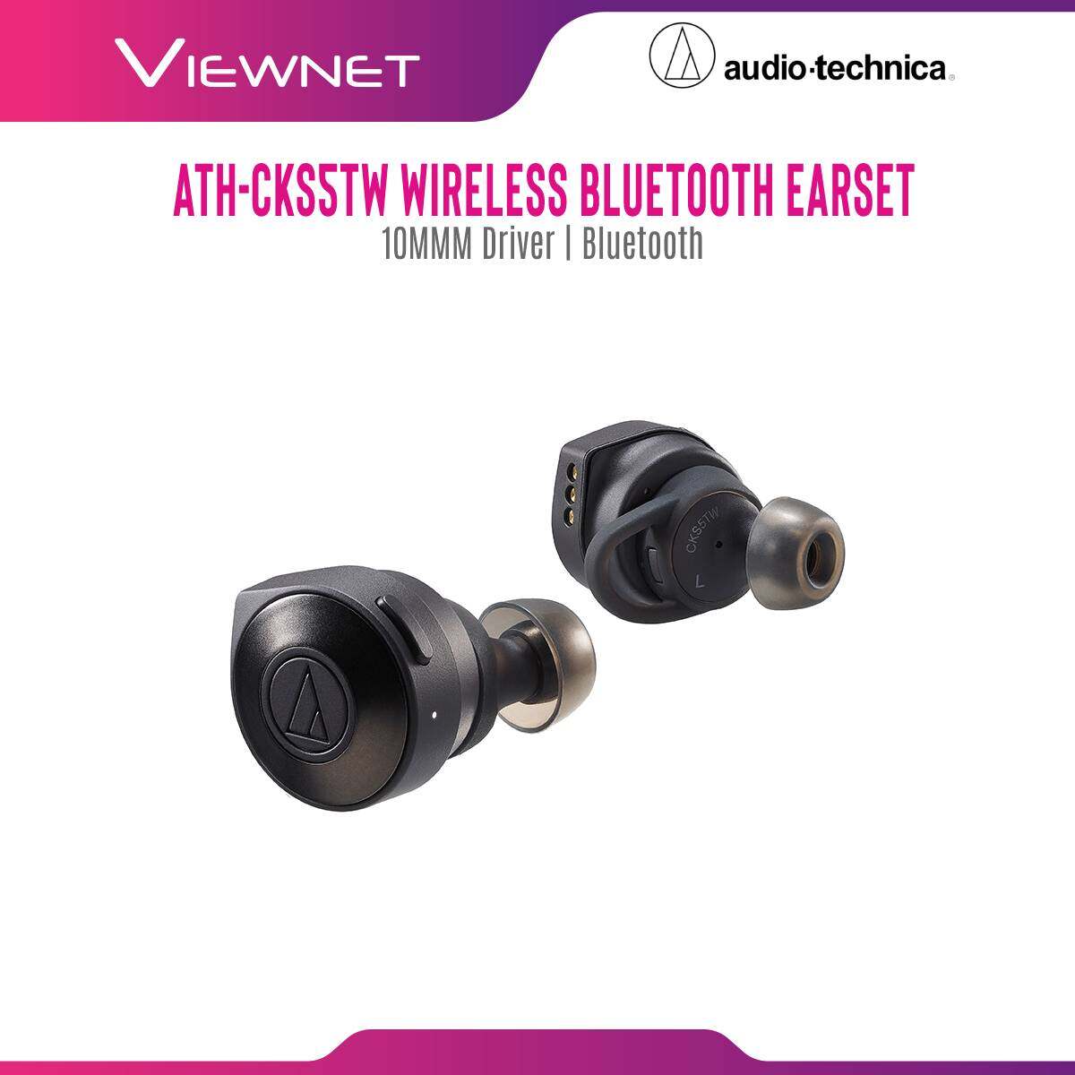 Audio-Technica Wireless Earsets ATH-CKS5TW with 10mm Driver, Bluetooth 5.0, 5 - 40,000 Hz Frequency, 45 Hours Battery Life with Charging Case