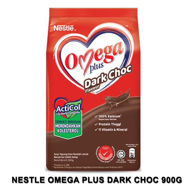 Nestle OMEGA Plus Dark Choc Milk Powder 900g