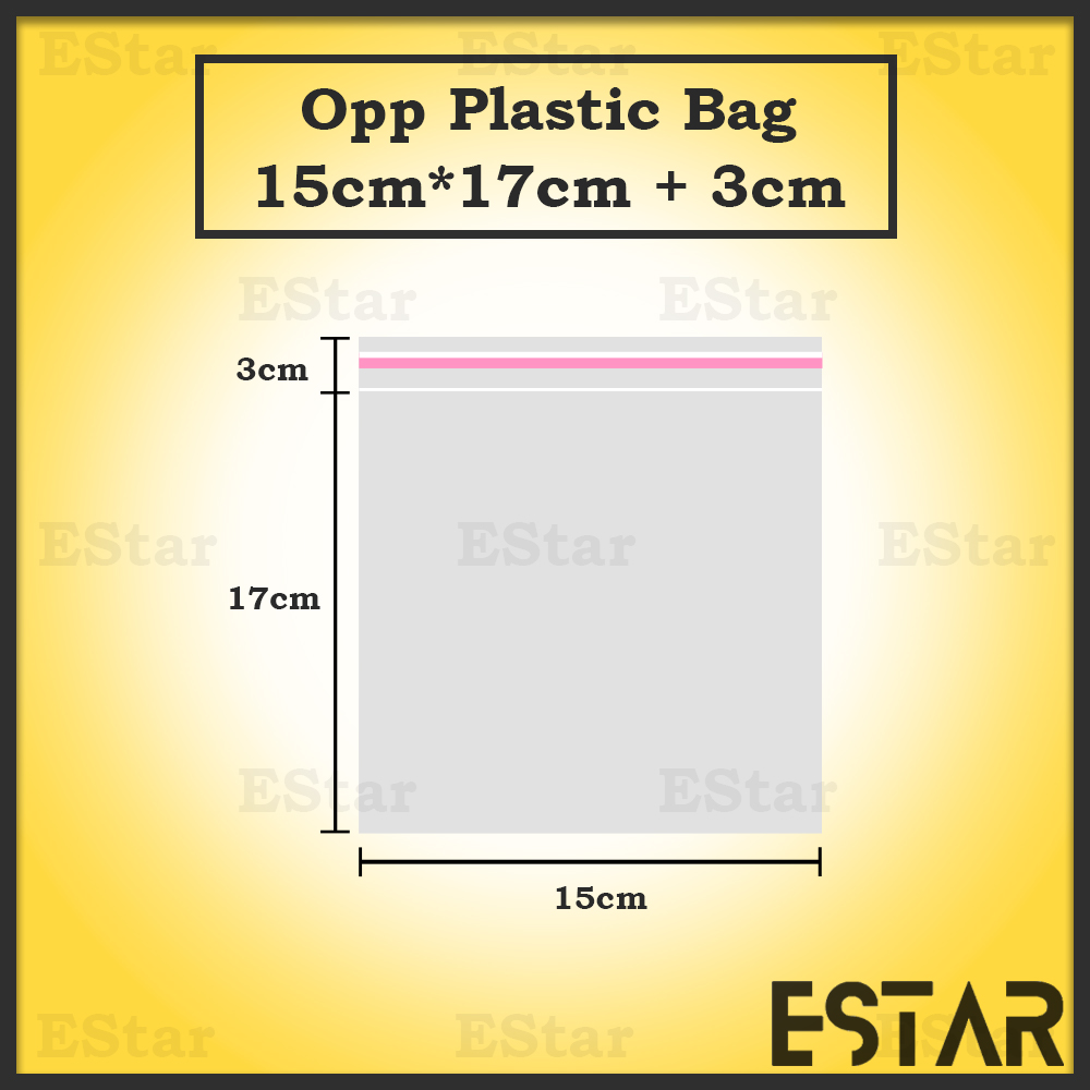 Transparent OPP Self Adhesive Plastic Bags for Packing 100pcs 18 Sizes Available