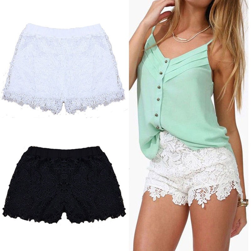 【Casual】 Women Korean Sweet Cute Crochet Tiered Lace Shorts Skort Short Pants Fashion UK Casual