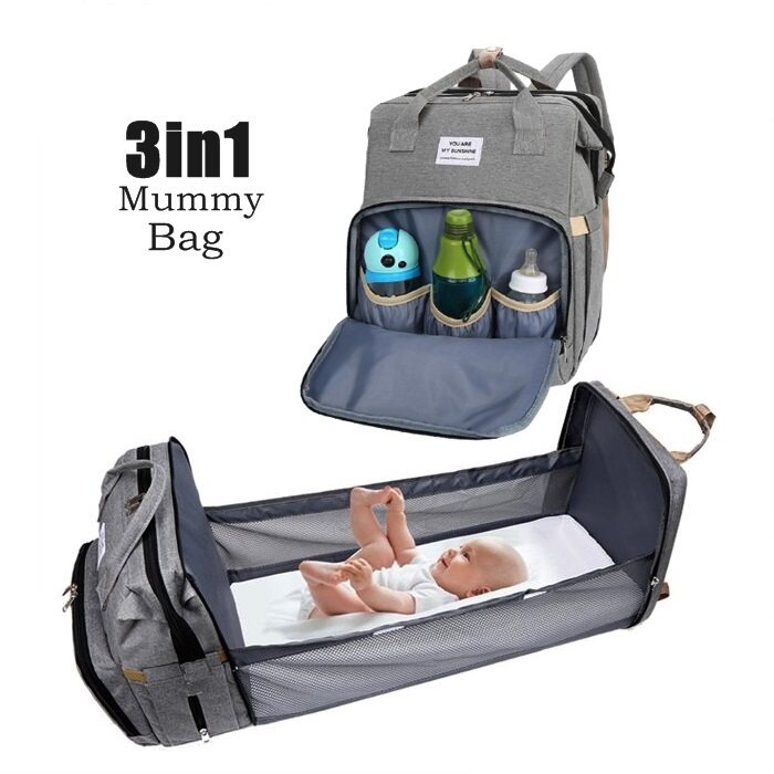 Baby 3 in 1 Portable Bassinet Cot Mummy Travel Bag Diaper Bag and Change  Station