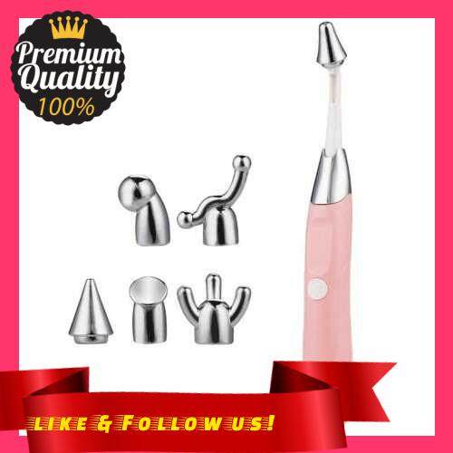 People\'s Choice 6 in 1 Portable Handheld Electric Face Eye Nose Body Joint Massager Anti Wrinkle Facial Skin Lifting Tightening Body Massage Relax Stick Tool (Standard)