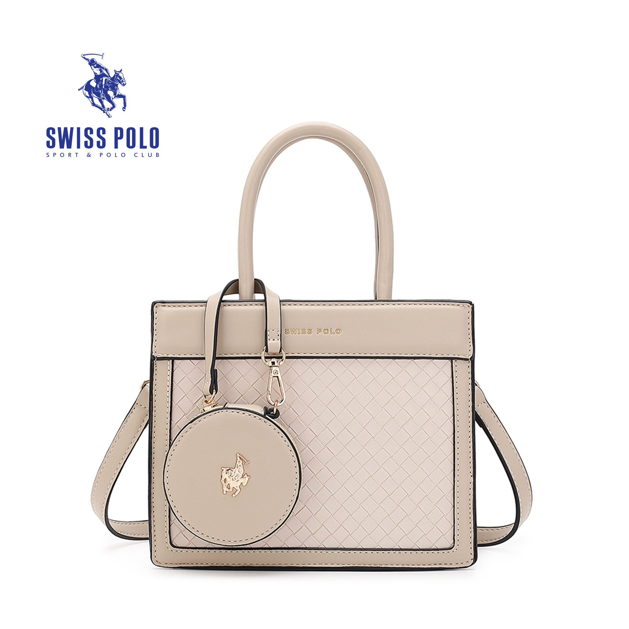 SWISS POLO Ladies Top Handle Sling Bag HAB 7887-3 BEIGE