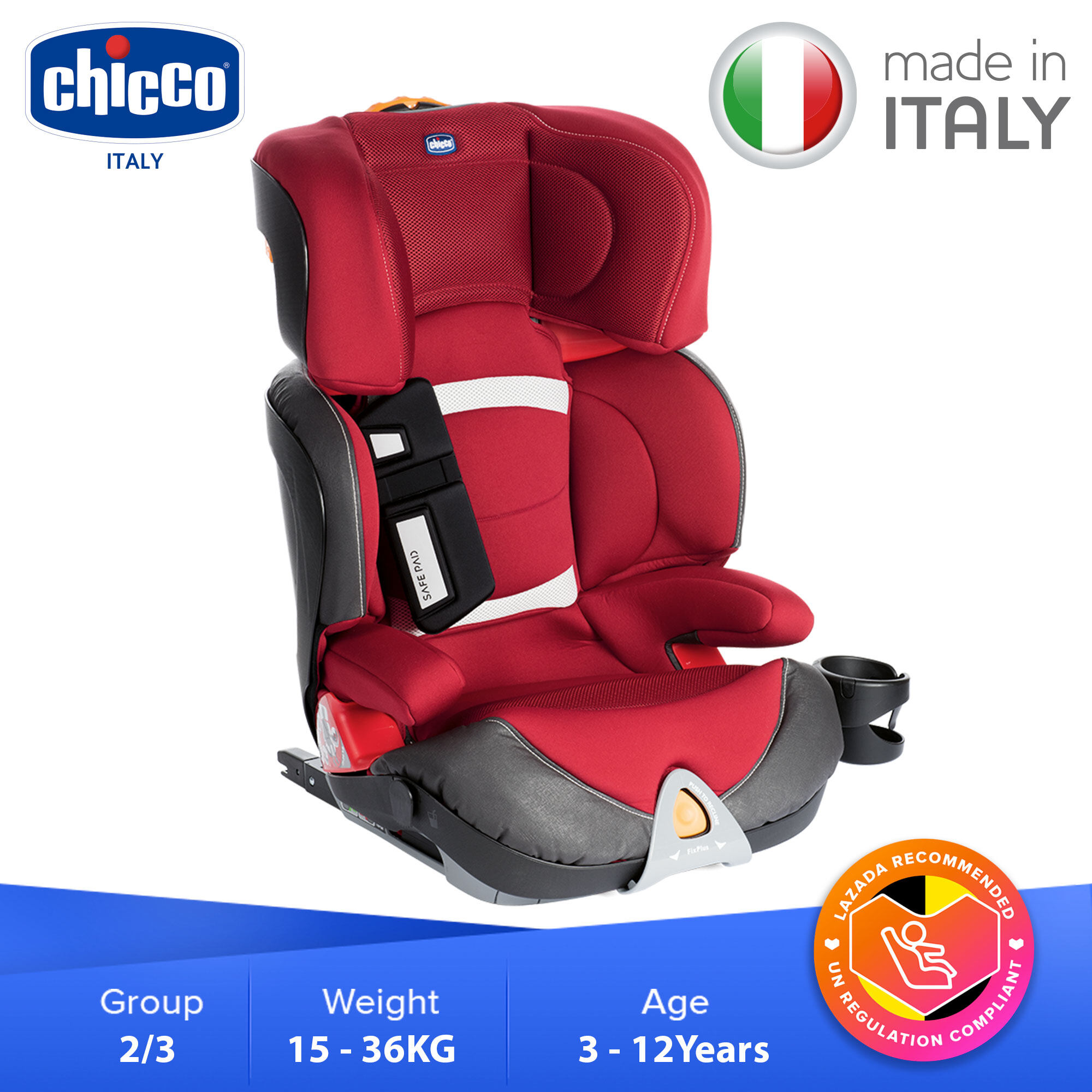 Chicco Oasys 2-3 EVO FixPlus IsoFix Booster Car Seat (ECE R44/04)