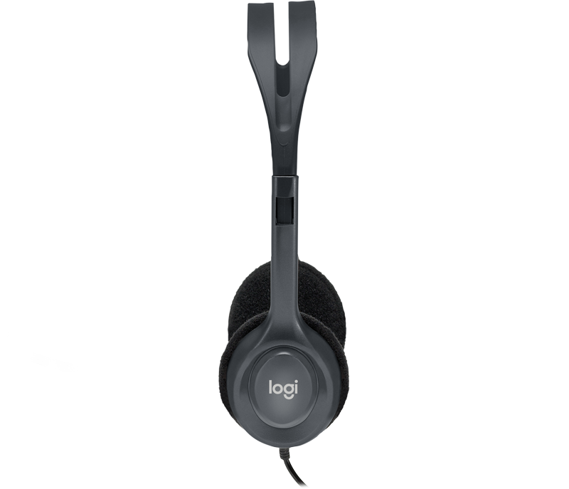 Logitech Wired Stereo Headset H111 with 3.5MM Audio Jack, Rotating Microphone, Adjustable Headband (981-000588)