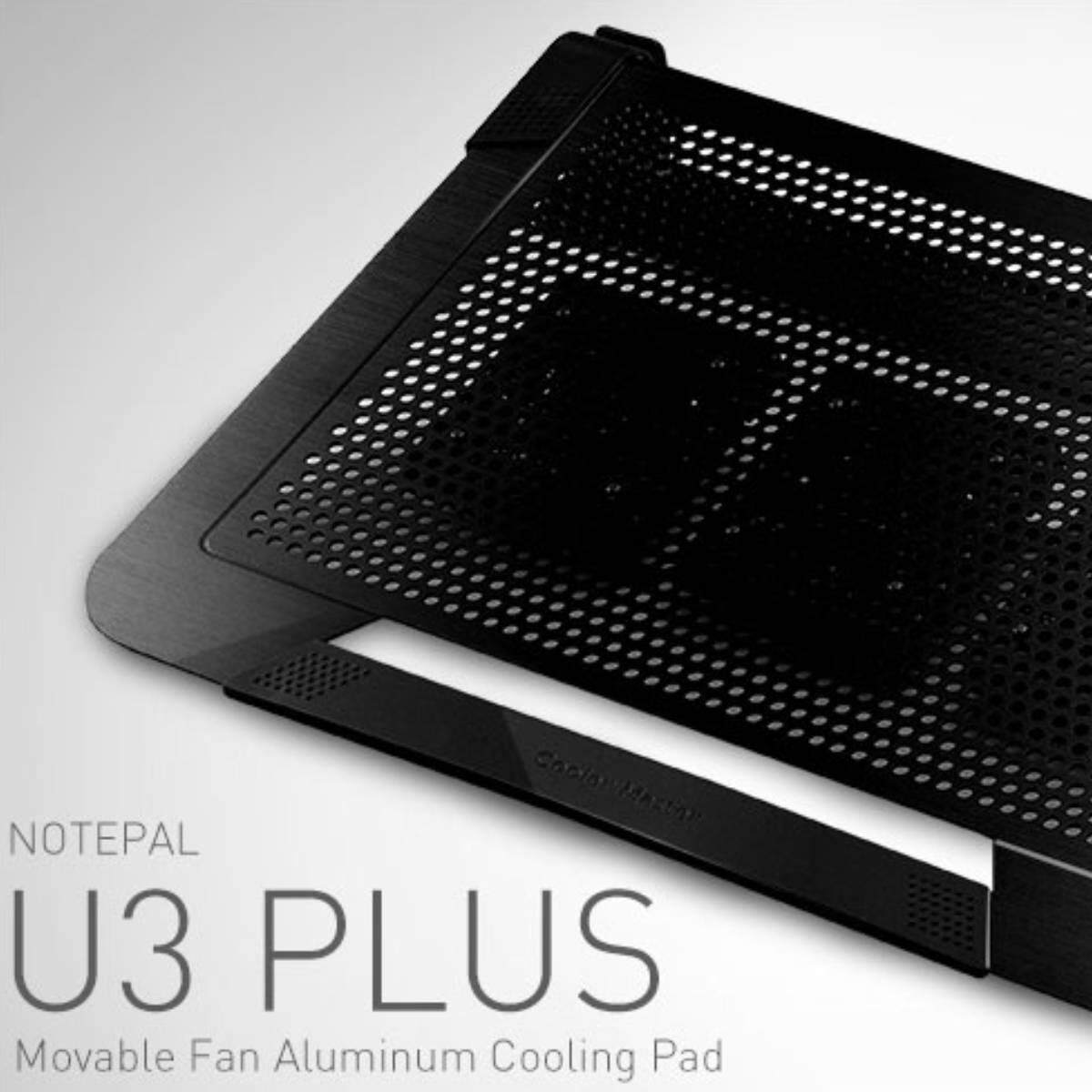 Cooler Master Notepal U3 PLUS 3 x 80mm Fan Slim Light Weight Portable Mesh USB 2.0 Notebook Cooler for up to 19