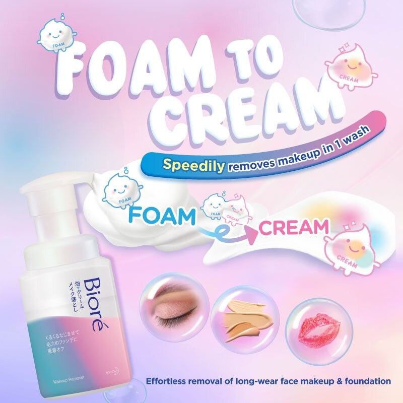 BIORE Whip Foam To Cream Speedy Makeup Remover