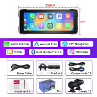 EKLEVA 5/7/6.86/8.1 inch Motorcycle DVR Navigation CarPlay Display Portable Motorcycle Wireless Android Auto Monitor Waterproof