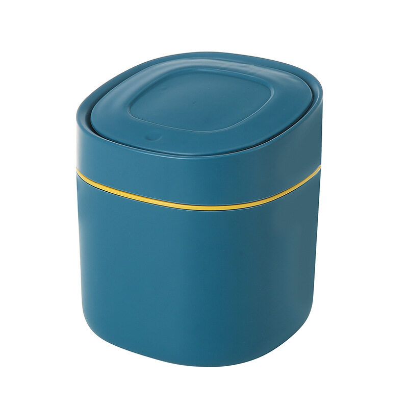 (Ready Stock) Mini Desktop Trash Bin Office Table Small Waste Bin Basket Mini Rubbish Bin With Press Lid Cover