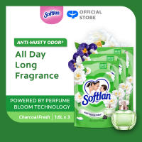 Softlan Anti Wrinkles Charcoal Cupboard Fresh (Green) Fabric Softener 1.6L x3