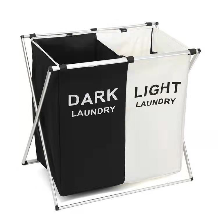 [QQ tiny spot]ZB6M Wholesale Large Capacity Laundry Basket Storage Basket Household Dirty Clothes Basket Waterproof Oxford Cloth Compartment Changing Laundry Bath Shoe Organisers