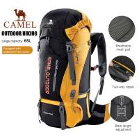 Camel outdoor 65L Large-Capacity Hiking Backpack Unisex Breathable Camping Bag