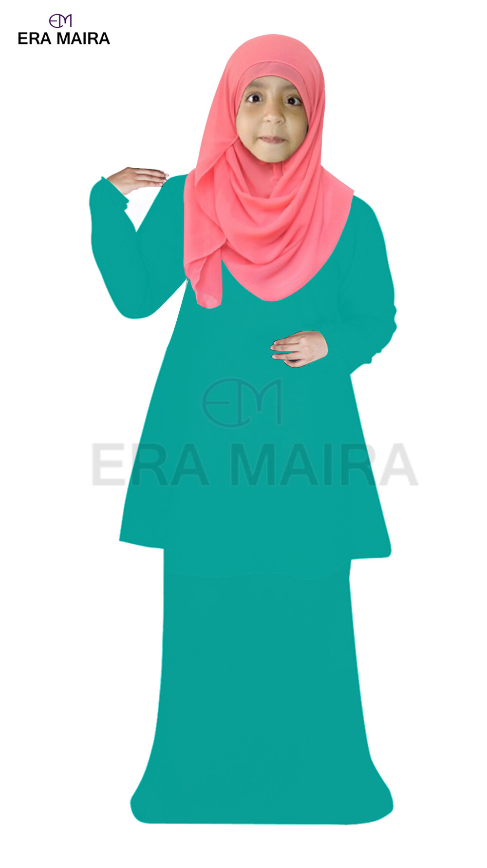 Muslimah New Baju Kurung Kidz Best Plain Dress For Children Budak - Sameen