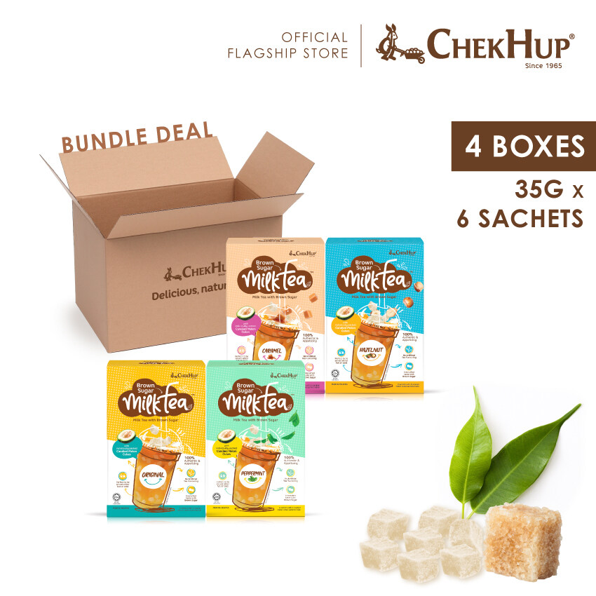 Chek Hup Brown Sugar Milk Tea (35g x 6s) [Combo of 4 Variants]