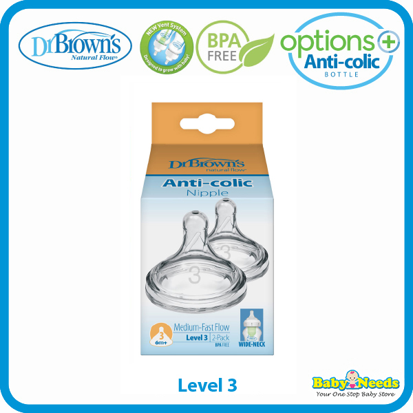 Dr Browns Options+ Wide Neck Silicone Bottle Teat/Nipple [NEW Version]