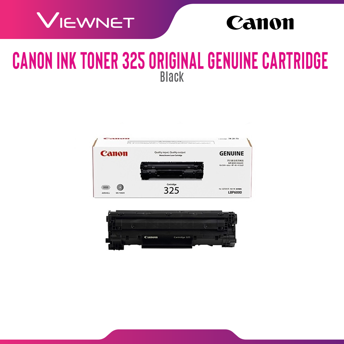 Canon 325 Original Genuine Ink Toner Black Toner Cartridge for ImageGLASS MF3010