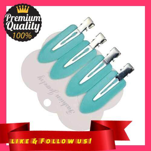 People's Choice 4PCS Hair Clips No Crease Metal Hair Pins Clamps Snap Barrettes for Girls Women Makeup & Hair Styling Accessories (Blue)