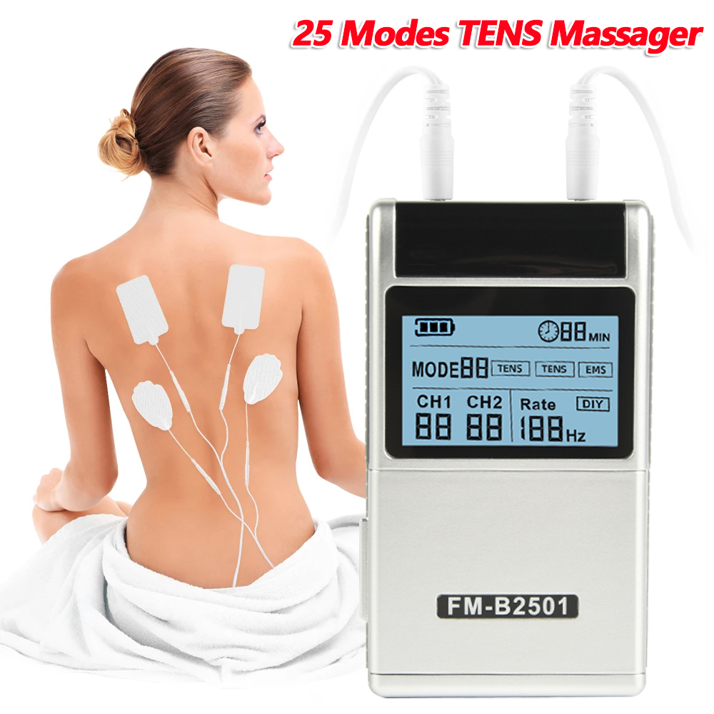 Pastsky Máy mát xa TENS Máy mát xa bằng xung điện tử Dual-Kênh cơ EMS Kích Thích Massage Cơ Thể Có Thể Sạc Lại 25 Chế Độ Thư Giãn Vật Lý Trị Liệu Thiết Bị Máy kích ứng thần kinh dưới da bằng xung điện
