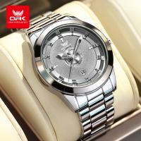 OPK Jam Tanggan Lelaki Waterproof Original 2025 New Sports Business Stainless Steel Strap Luminous Calendar Casual Fashion Watches