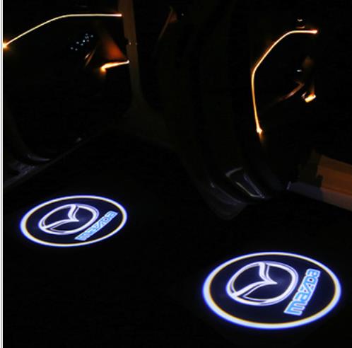 2 chiếc đèn chiếu logo chào mừng cửa xe hơi không dây thông dụng 3d đèn laser led cho mazda- 2 3 6 mx-5 mx-30 phụ kiện ngoại thất