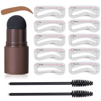ibcccndc One Step Eyebrow Stamp Shaping Kit Eye Brow Gel Stamp Makeup Kit with 10 Reusable Eyebrow Stencils Eyebrow Brushes