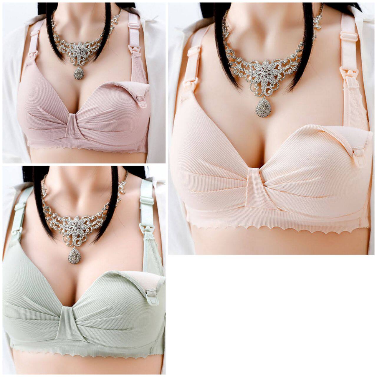 3 Color Nursing Bra Breastfeeding Maternity Bra Top Open Shape Proof Sexy Lace