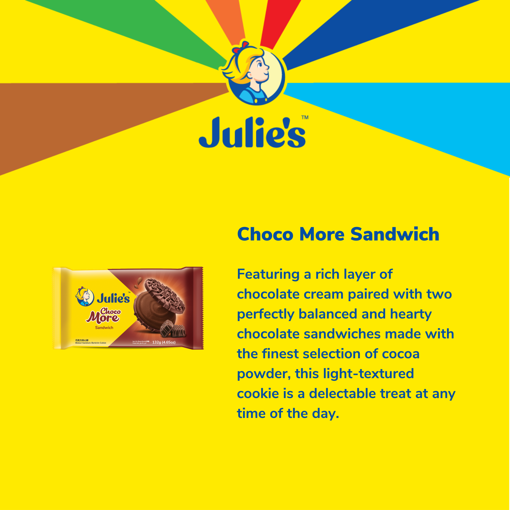 Julie's Choco More Sandwich 132g x 1 pack