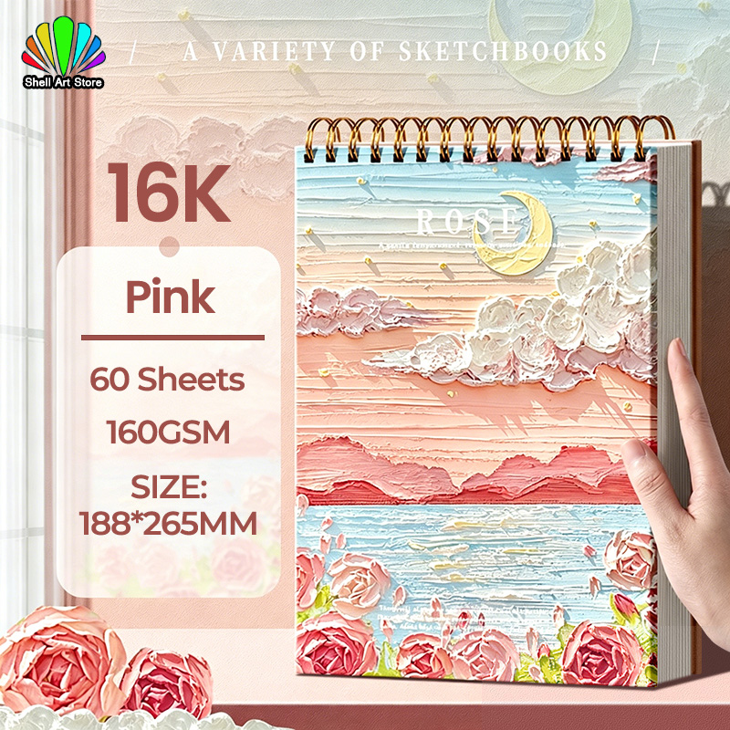 16k/A4 Spiral Sketchbook Perforated Dotted Tear Line Thick Sketch/Quick Drawing/Watercolor/Mark Book For Graffiti School Stationery 素描本