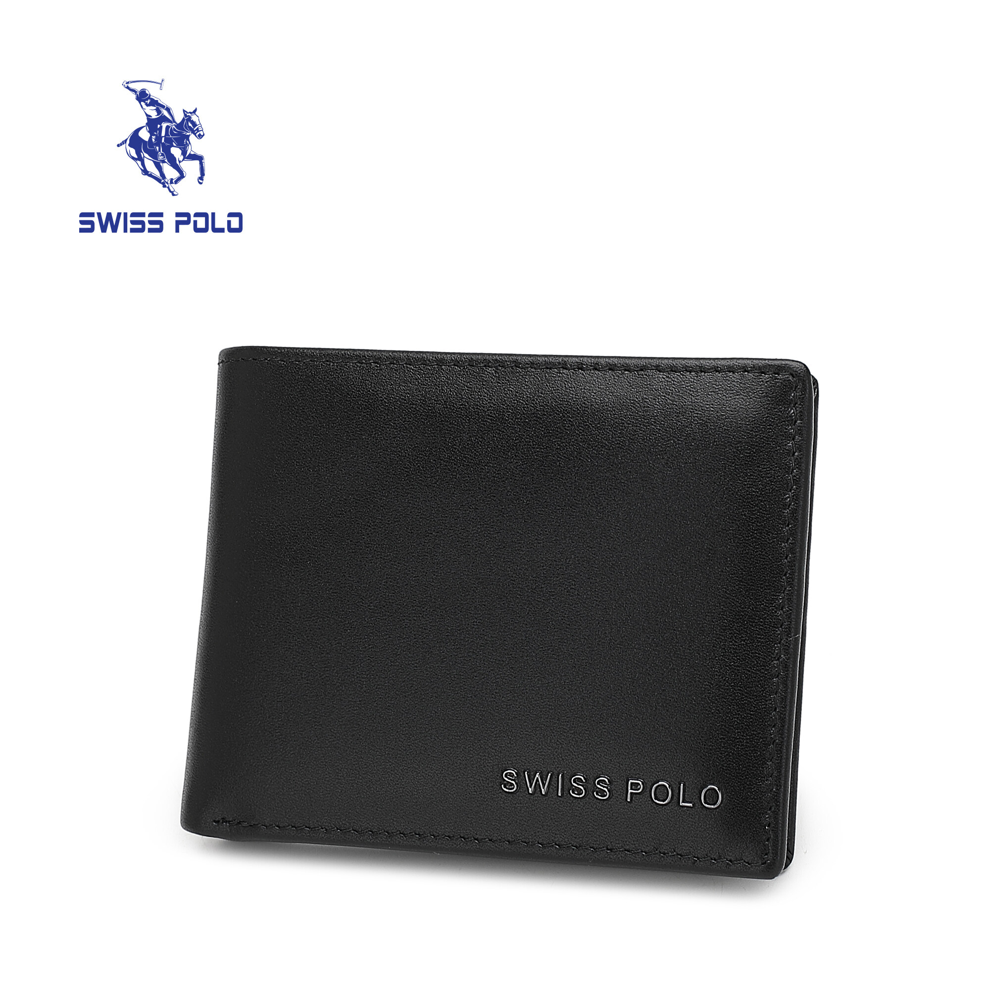 SWISS POLO Genuine Leather RFID Short Wallet SW 197-4 BLACK