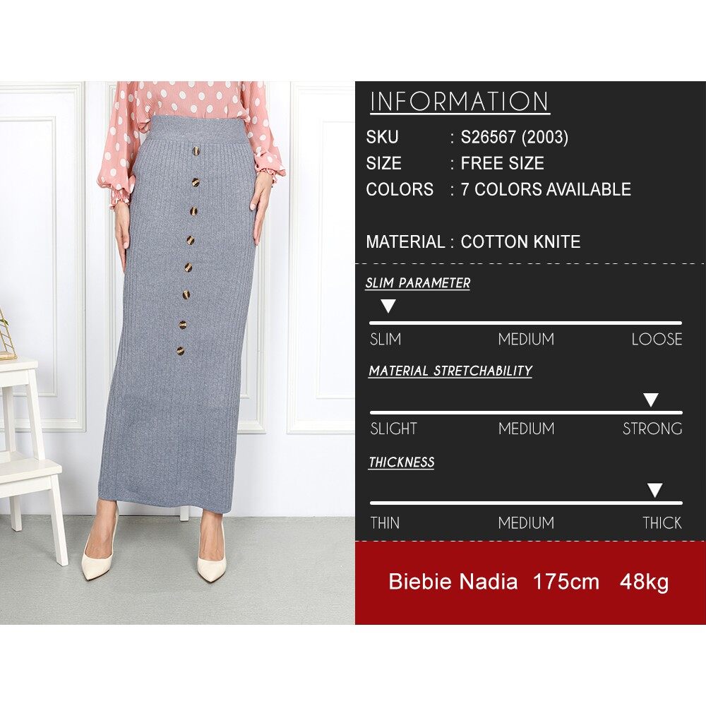 Winter Knitted Button Duyung Skirt BEST SELLER