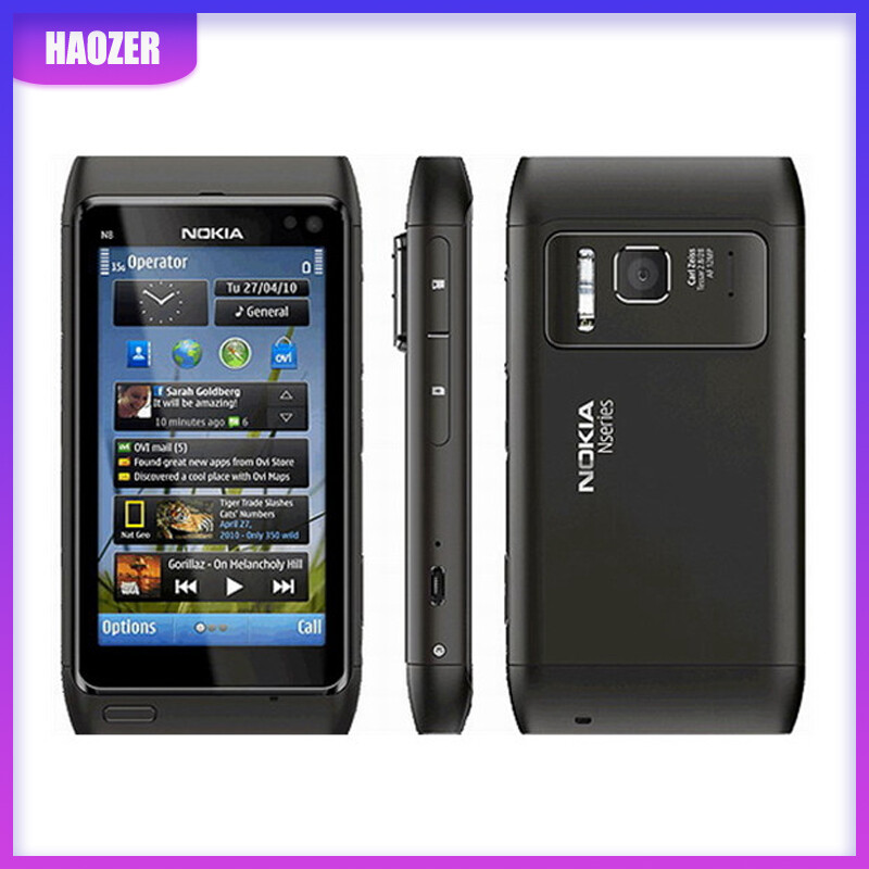 Điện thoại di động nokia n8 điện thoại cơ bản điện thoại di động camera 3g wifi gps 12mp màn hình cảm ứng 3.5 "bộ nhớ 16gb haozer