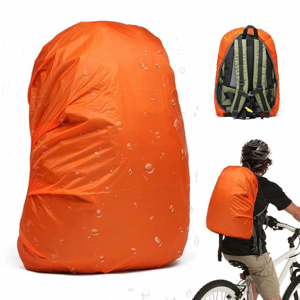 Waterproof Backpack Cover 30-45L Adjustable Bag Rain Cover for Cycling Hiking Camping Traveling (Orange)