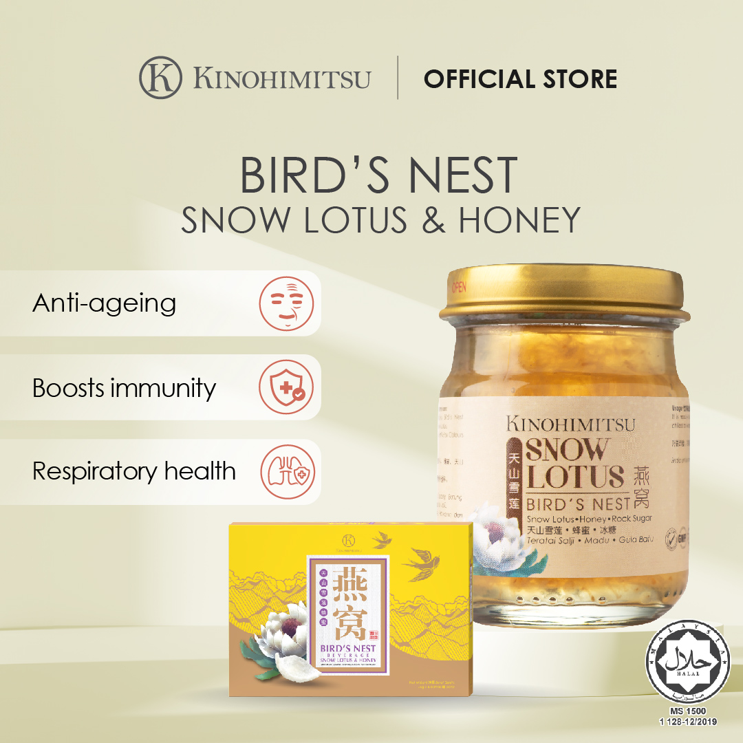 Kinohimitsu Birds Nest with Snow Lotus and Honey 6s x3 Boxes Free Dtox Peppermint Tea 5s