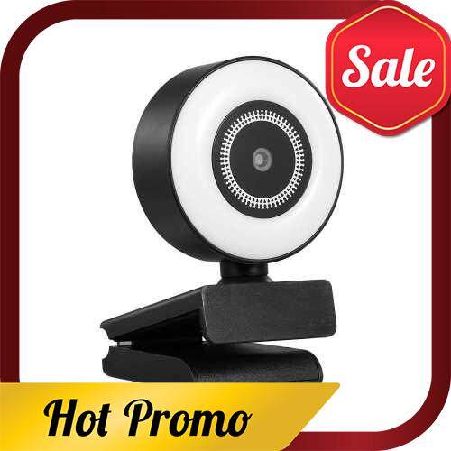1080P HD Webcam with Ring Light Mini Autofocus Webcam Built in Microphone Webcam for Video/Live Streaming/Videoconferencing (Standard)