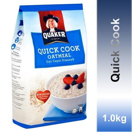 Quaker Oat Instant Cepat Dimasak Oatmeal Segera Cooking Pouch Inatant ...