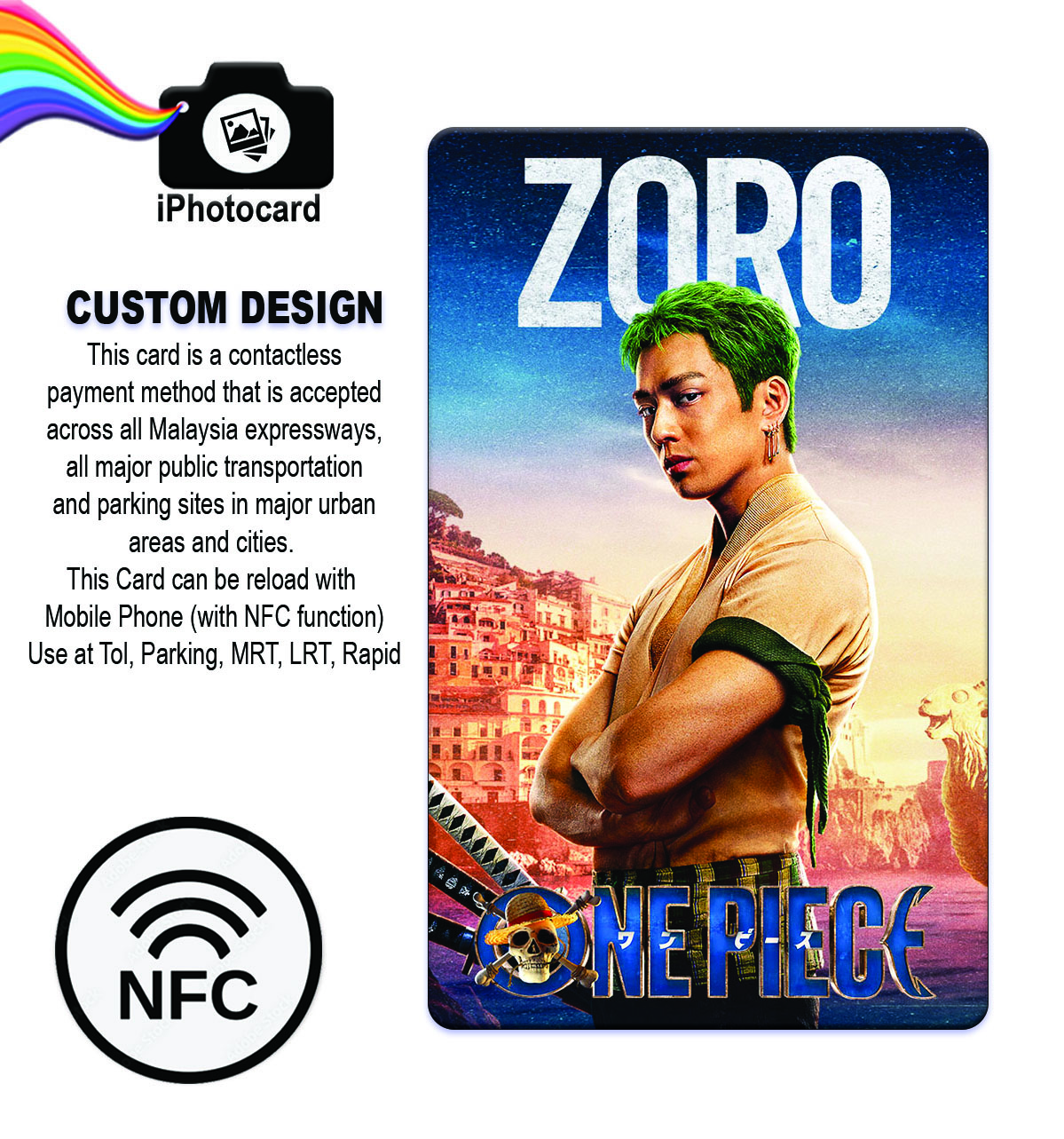 TOUCH N GO CARD - CUSTOM DESIGN (ONE PIECE) - Card Reload with Mobile Phone Use at TolParkingMRT LRTRapid NFC TNG CARD