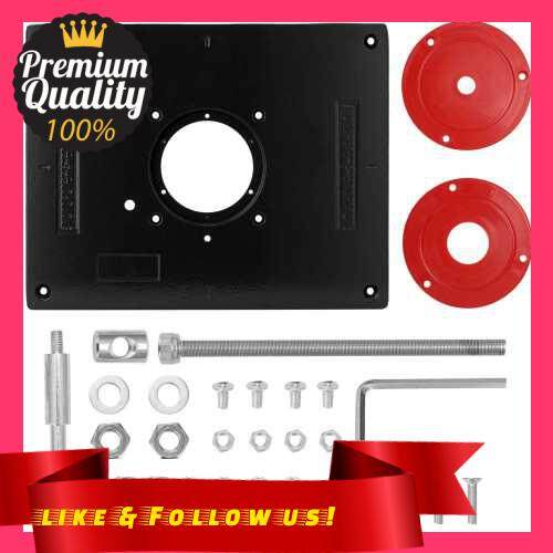 People\'s Choice Multifunctional Aluminum Alloy Router Table Insert Plate Trimmer Engraving Machine Tool Woodworking Benches Woodworking Tools (Black)