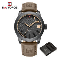 NAVIFORCE Watch for Men Fashion Sport Casual Wristwatch Brown Leather Strap Watch Shock Resistant Waterproof Watch NF9202L
