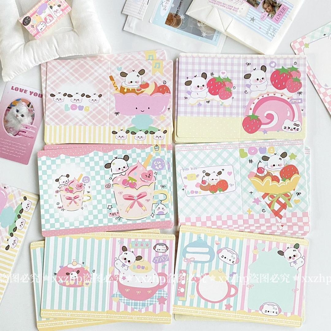 10pcs Folded Card Insert Card Packing Material涂鸦甜品小狗猫猫折页对折卡片折页礼物包装打包材料