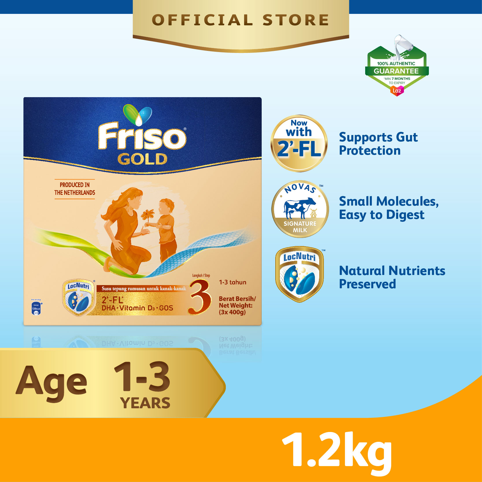 Friso Gold Step 3 Milk Formula 1.2kg