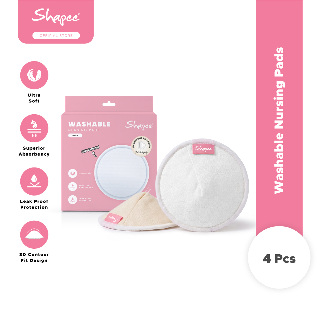 [NEW DESIGN] Washable Nursing Pads (4pcs) - breast milk leaking Ultra absorbent washable & reusable breast pad
