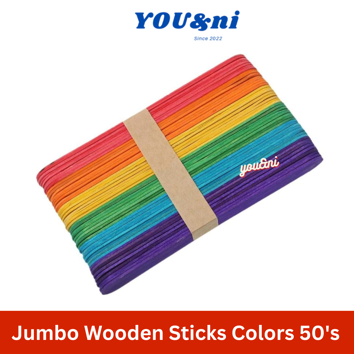 Jumbo Wooden Multi-Purpose Popsicle Sticks Craft ICES Ice Cream 150MM X 18MM (PlanColour)