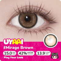【Oversized Eyes 14.5mm/15mm】UYAAI Contact Lens Power(0.00~-0.60) Mirage Brown/Gray 1Pair(2pcs) Graduation&Wedding Make up Lens
