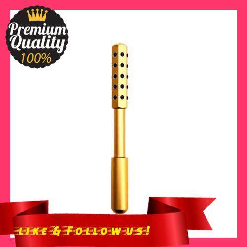 People\'s Choice Germanium Beauty Roller Massager Wand Face Massage Tool Anti-wrinkle Face Lift Roller Double Heads Germanium Stones For Body Skin Relaxation Slimming Beauty Health Care (Yellow)