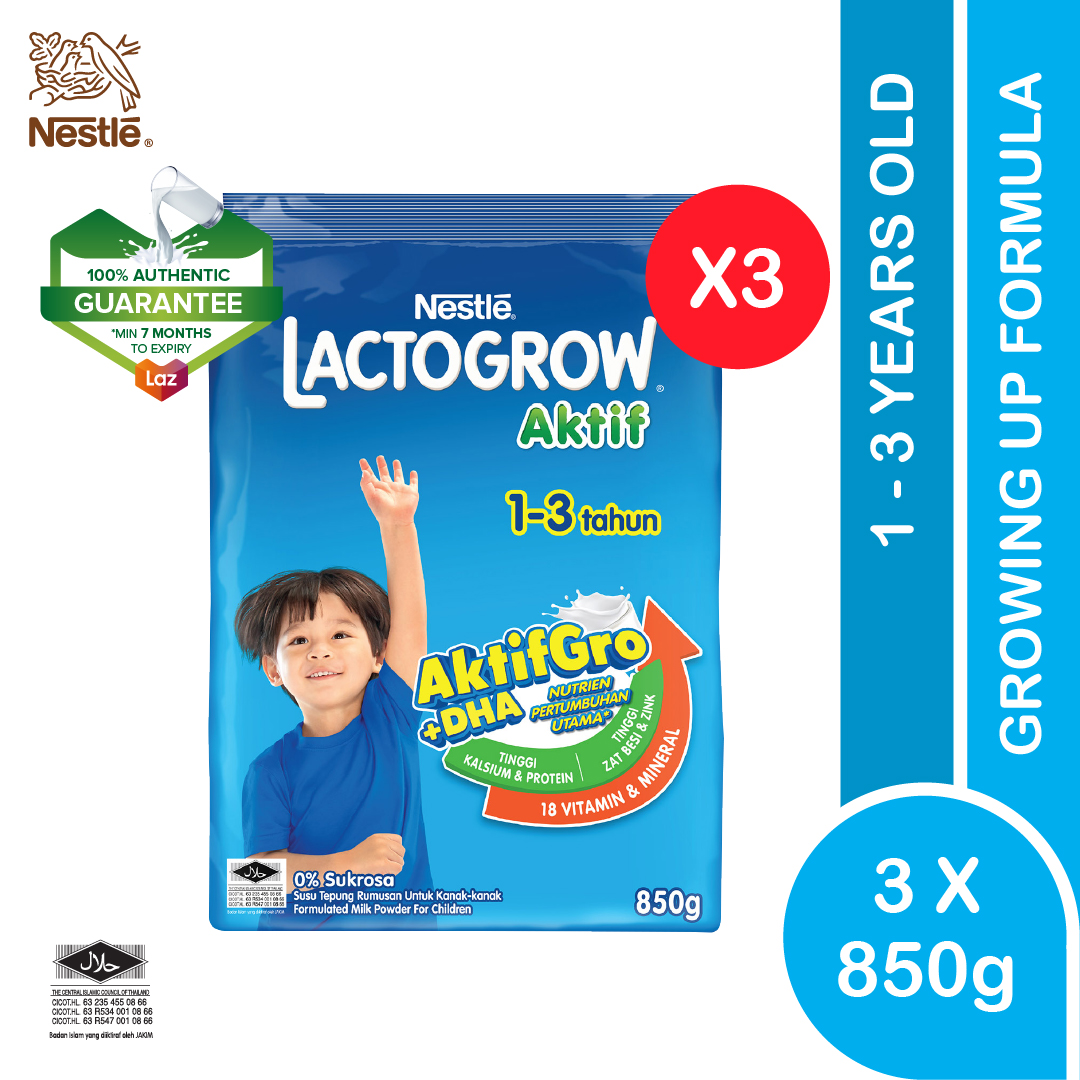 LACTOGROW AKTIF Step 1-3 (850g x 3)