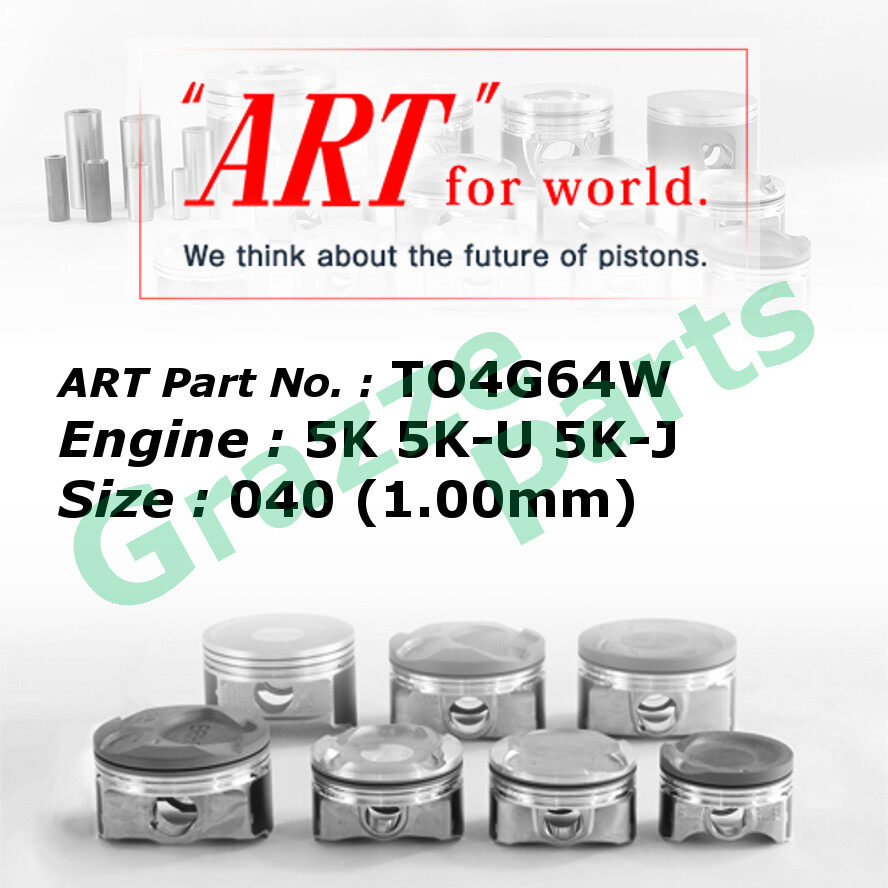 ART Piston Set TO4G64W 040 (1.00mm) Size for Toyota Unser KF80 7K Liteace KM36 1.5 ST150 KF50 5K 5K-
